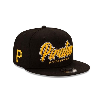 Black Pittsburgh Pirates Hat - New Era MLB Slab 9FIFTY Snapback Caps USA4958237